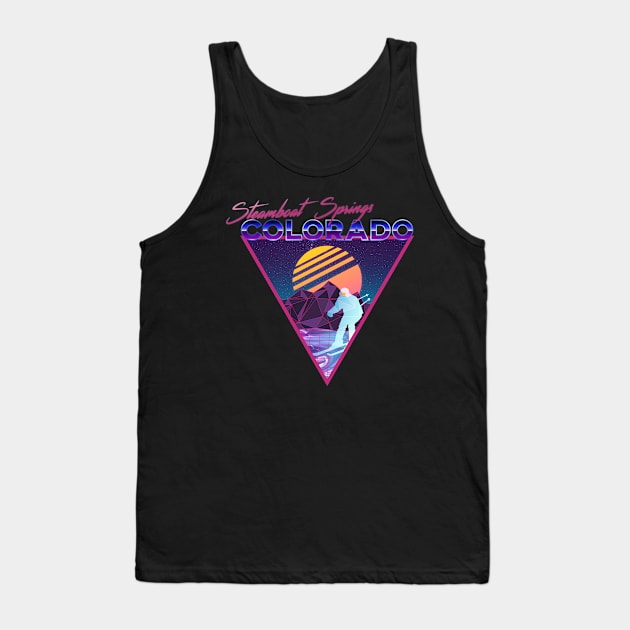 Retro Vaporwave Ski Mountain | Steamboat Springs Colorado | Shirts, Stickers, and More! Tank Top by KlehmInTime